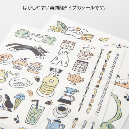 Sweets & Animals, 2 Sheets Sticker, Yuru Log