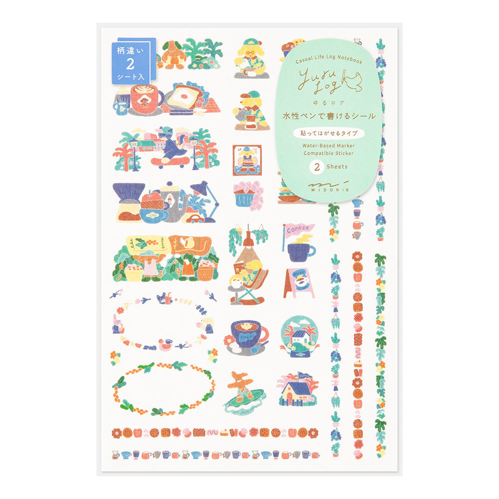 Coffee Shop, 2 Sheets Sticker, Yuru Log