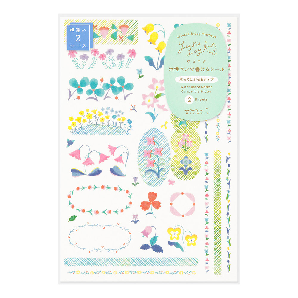 Floral, 2 Sheets Sticker, Yuru Log