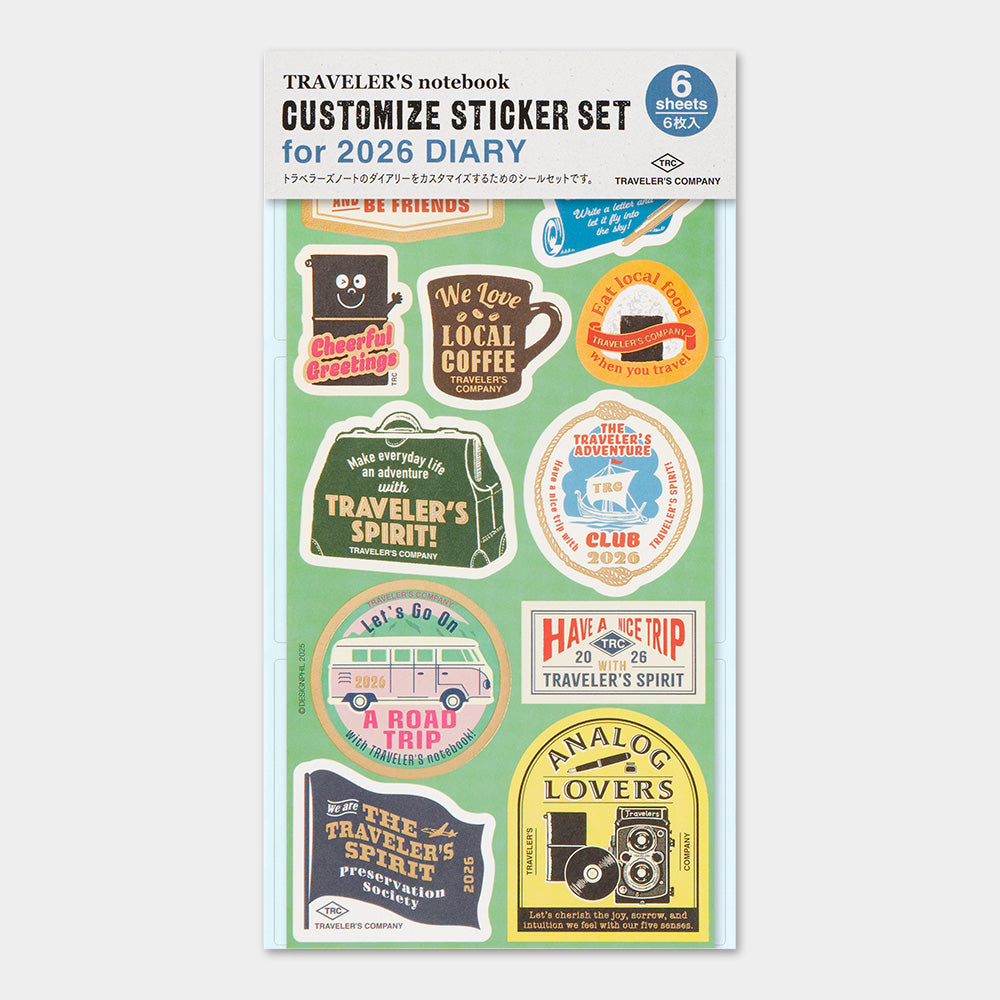 TRAVELER'S notebook, Customized Sticker Set for Diary 2026