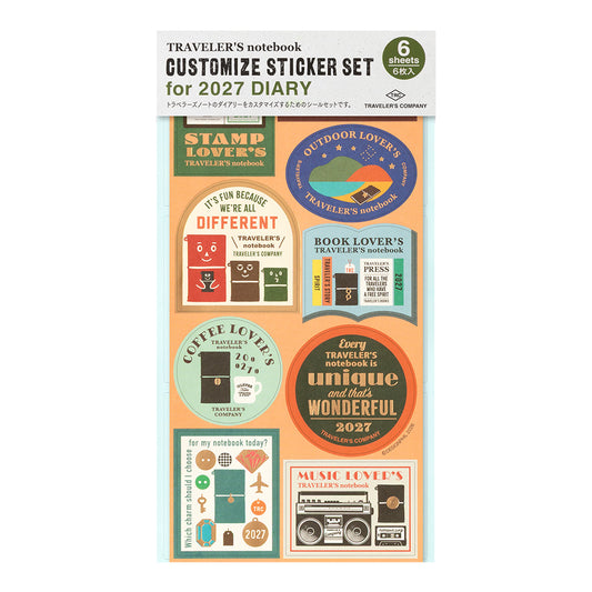 [Pre-Order] TRAVELER'S notebook, Customized Sticker Set for Diary 2027
