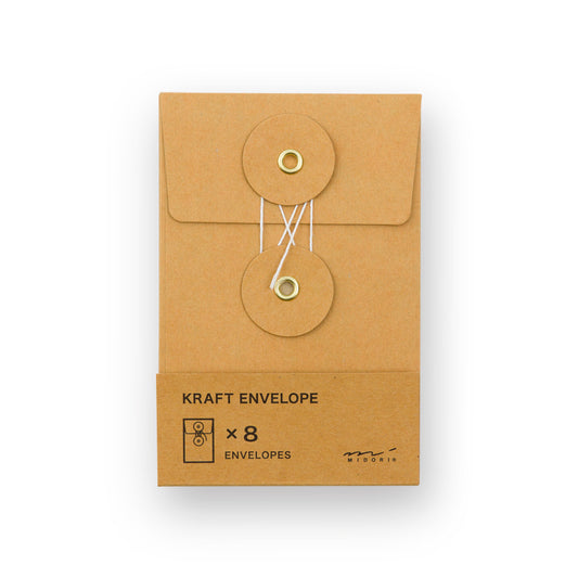 KRAFT ENVELOPE, [S] Vertical with String Orange