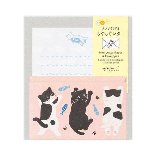 Hungry Cat, Mini Letter Paper and Envelopes with Stickers