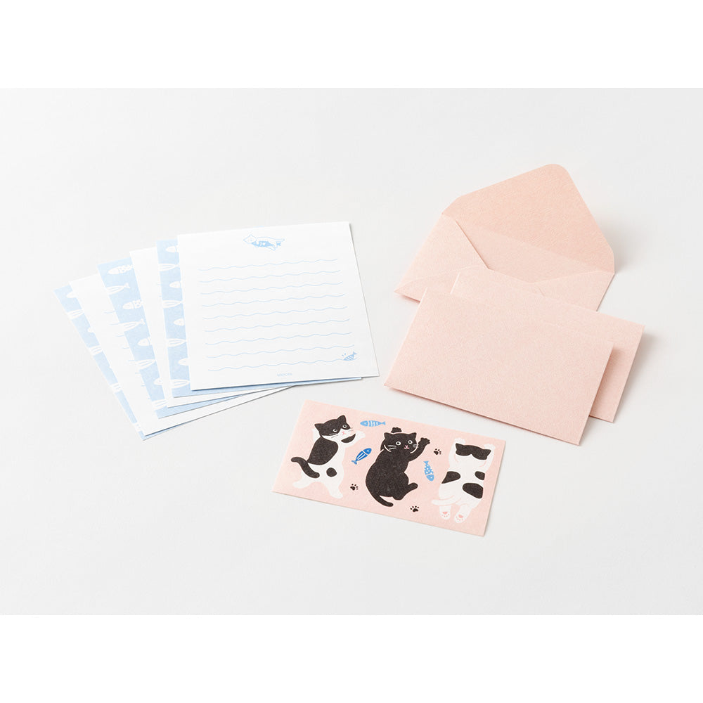 Hungry Cat, Mini Letter Paper and Envelopes with Stickers