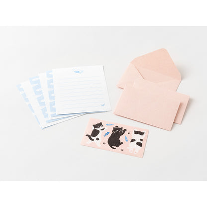 Hungry Cat, Mini Letter Paper and Envelopes with Stickers