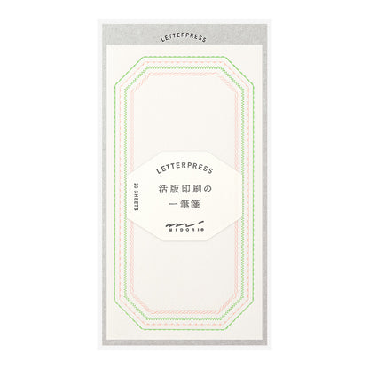 midori, Frame Pink, Message Letter Pad Letterpress