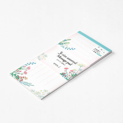 midori, Bouquet, 3-size Assorted Message Pad