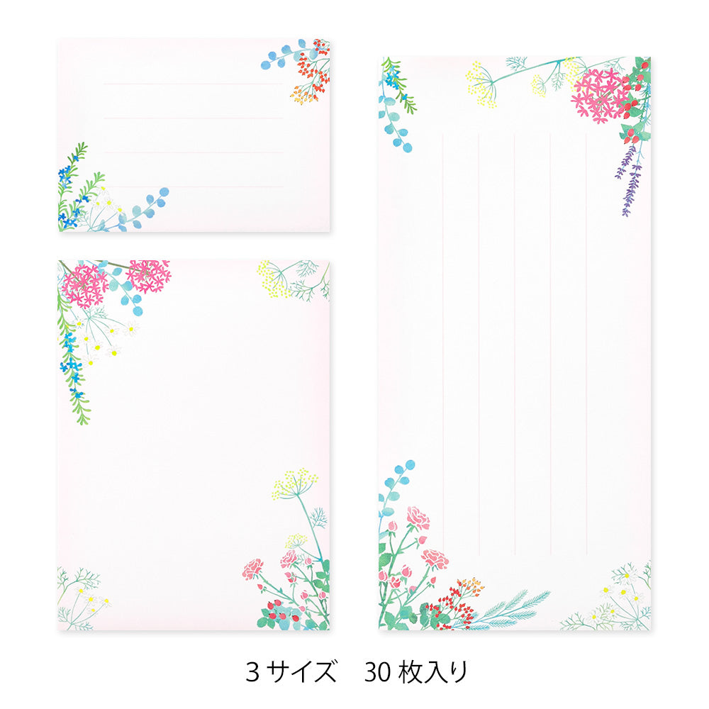 midori, Bouquet, 3-size Assorted Message Pad