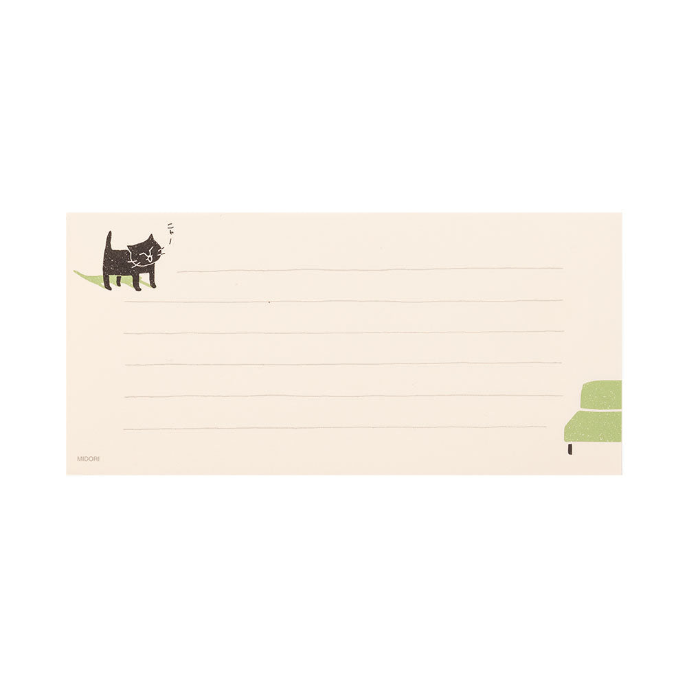 midori, Cat , Message Letter Pad - Easygoing
