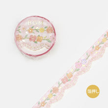 Load image into Gallery viewer, BGM, Lace . Pink Check, Washi Tape Foil Stamping, 15mm x 5m
