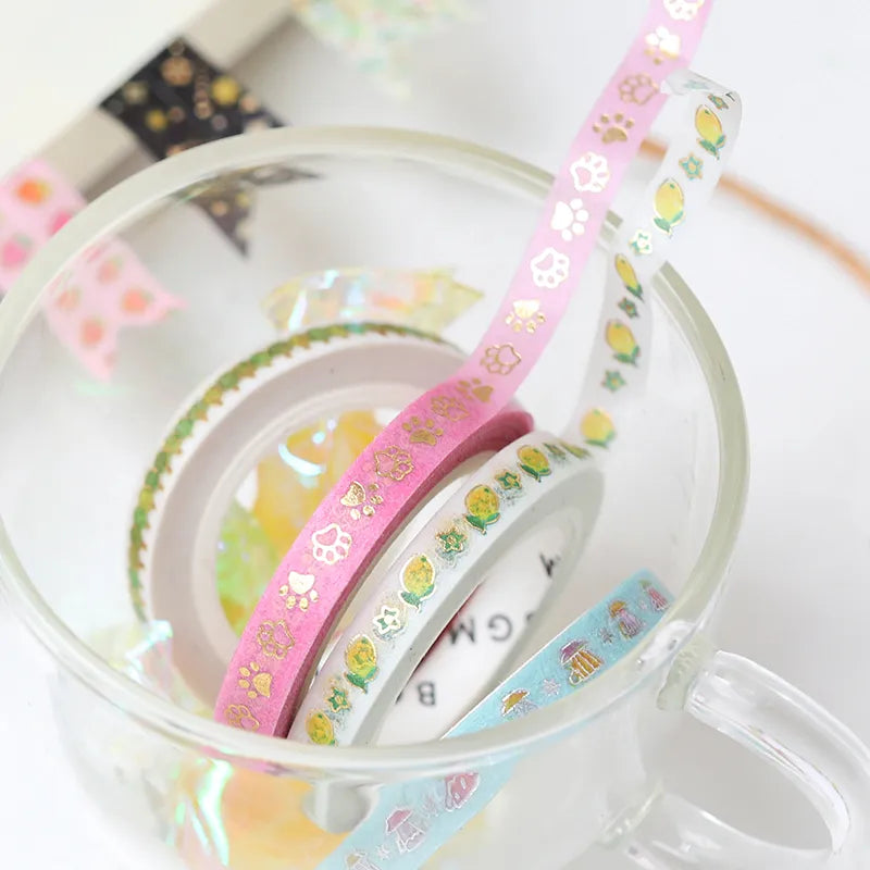 Row of Trees, Washi Tape Foil Stamping, 5mm x 5m