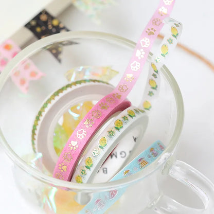 Row of Trees, Washi Tape Foil Stamping, 5mm x 5m
