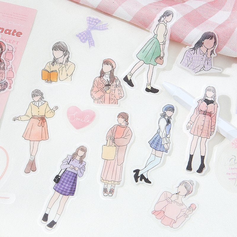BGM, Line-Drawing Character．Lovely Style, Coordinate Stickers