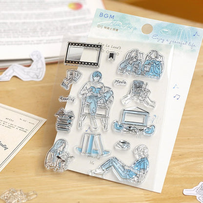 BGM, How to Spend Holidays．Movies and Reading, Clear Stamps