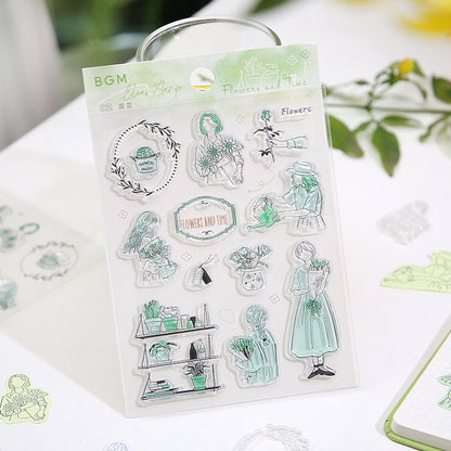 BGM, How to Spend Holidays．Gardening, Clear Stamps
