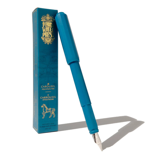 🎁 Ferris Wheel Press, Tattler's Teal, The Carousel Fountain Pen, Fine / Medium Nib (100% off)