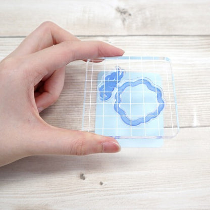 Acrylic Block with Grid, 70x70x8mm
