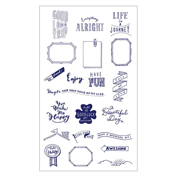 Blue Ink, Transfer Sticker M, funlog Decoration Sticker