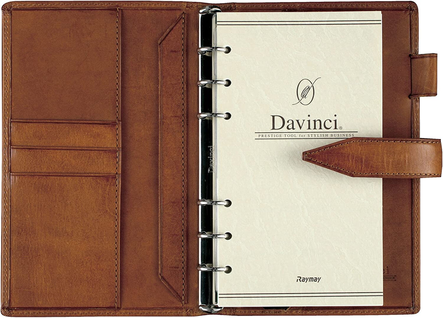 Davinci GRANDE Roroma Classic, Brown, Bible Size, 15mm Ring System Organiser