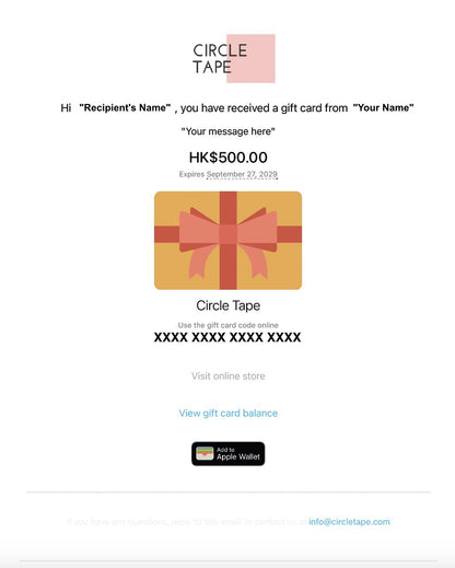 Circle Tape Gift Card - Perfect Gift for Stationery Lovers