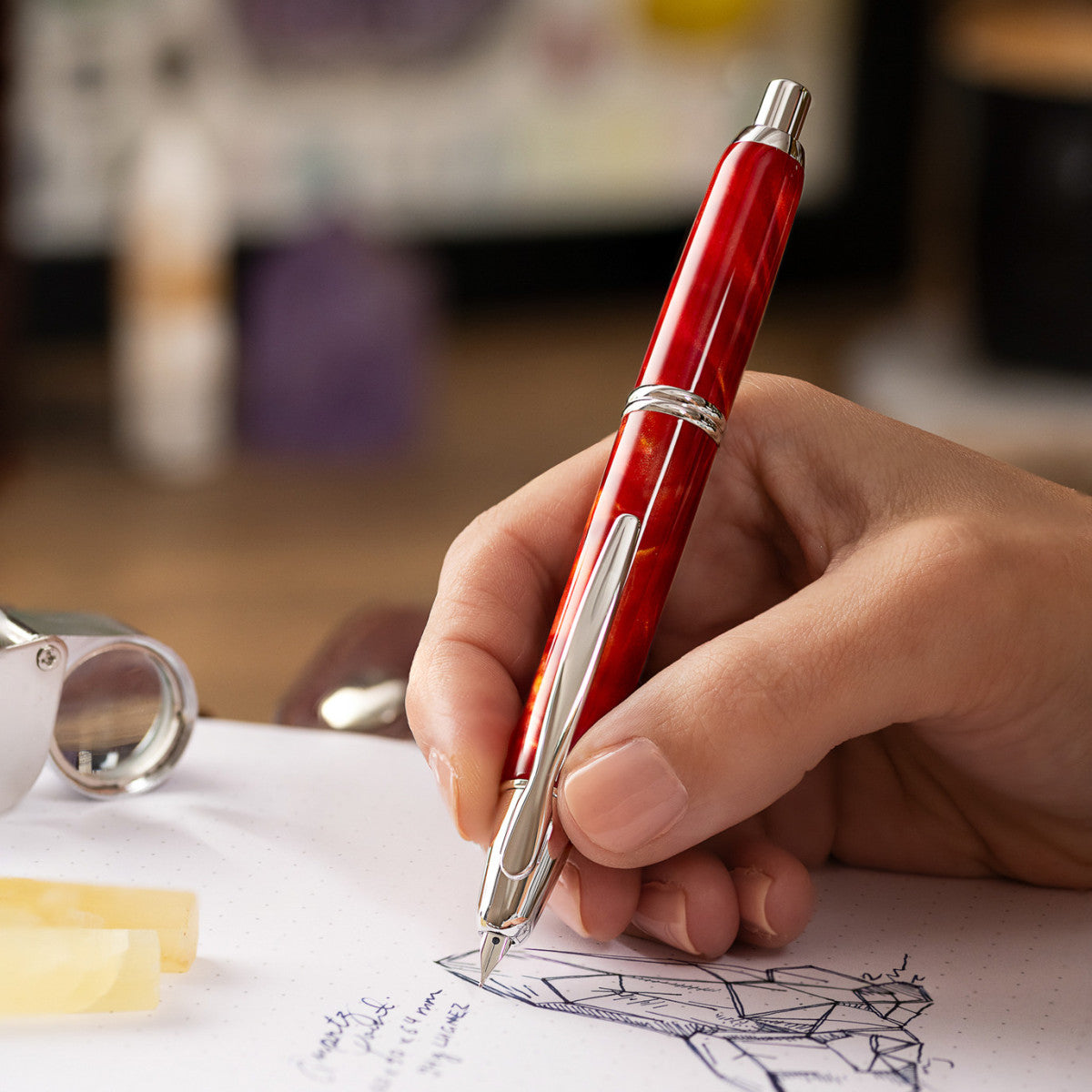 Capless SE, Marble Black, Fountain Pen F / M Nib