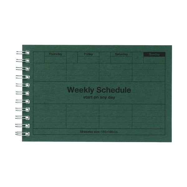Dark Green, Dayfree Weekly Schedule, A6 Variant