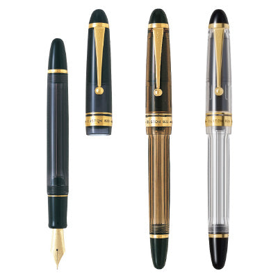 Custom 823 Brown, Fountain Pen Set with Ink, F / M Nib
