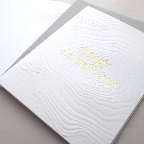 Happy Anniversary - Annual Ring, Letterpress Folded Card