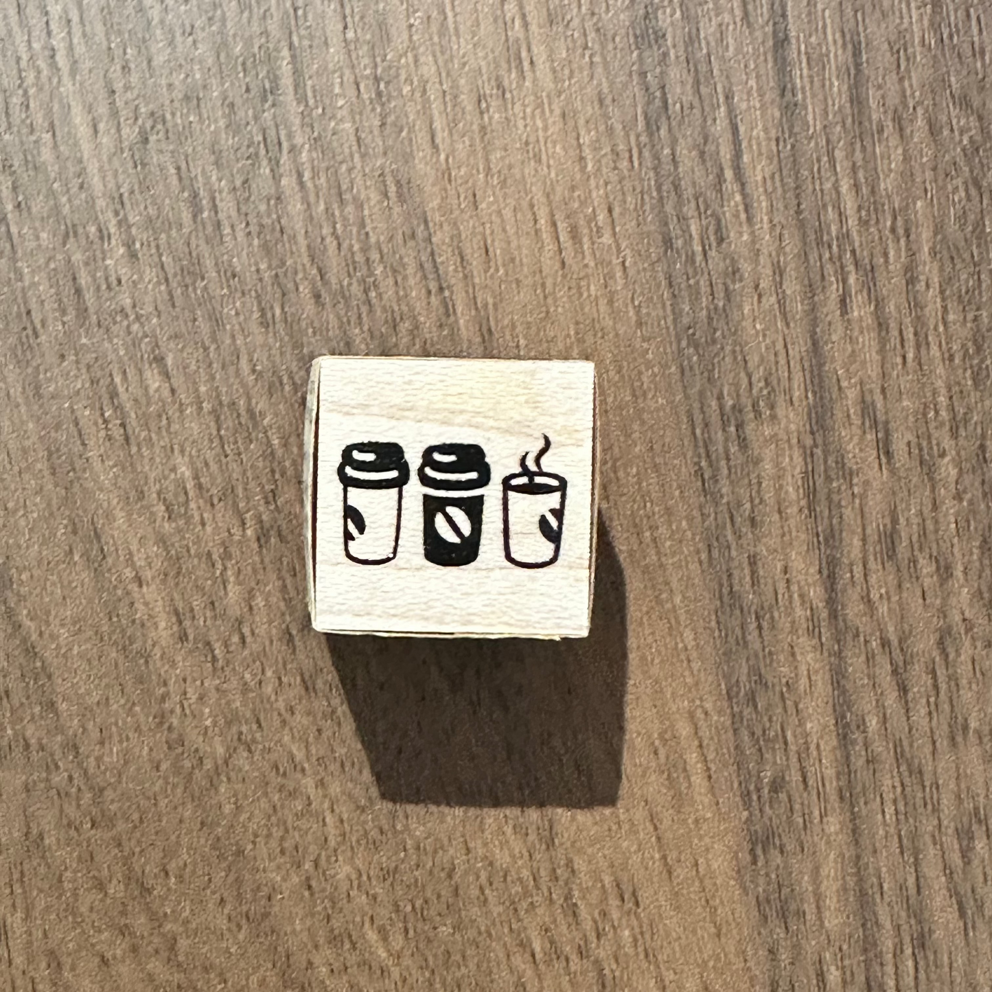 Three Takeout Coffee, Rubber Stamp