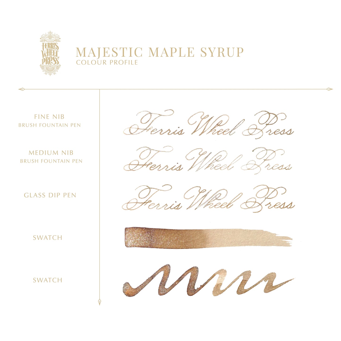 Ferris Wheel Press, Majestic Maple Syrup Ink, Woven Warmth Collection, 38ml Ink