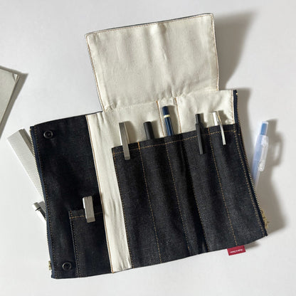 Black Denim, Okayama Denim, Bendy Pen Case Essential