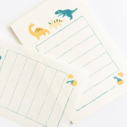 恐龍散步｜Soebumi (そえぶみ箋) 迷你信紙信封組