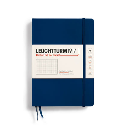 LEUCHTTURM1917, Dotted A5 (Medium) Hardcover, Navy Colour, Notebook Classic