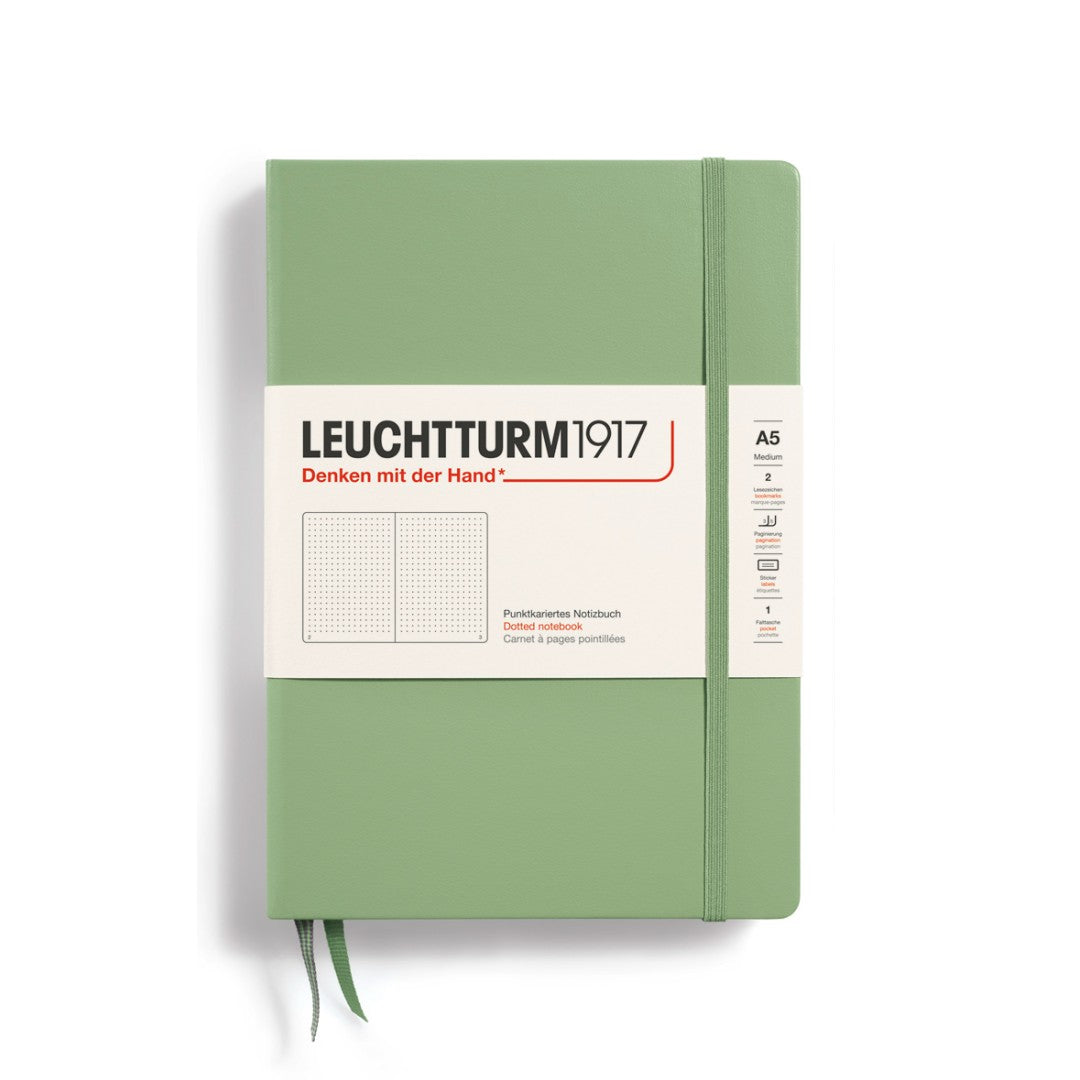LEUCHTTURM1917, Dotted A5 (Medium) Hardcover, Sage Colour, Notebook Classic