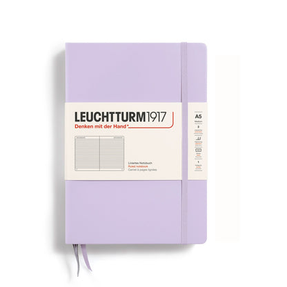 LEUCHTTURM1917, Ruled A5 (Medium) Hardcover, Lilac Colour, Notebook Classic