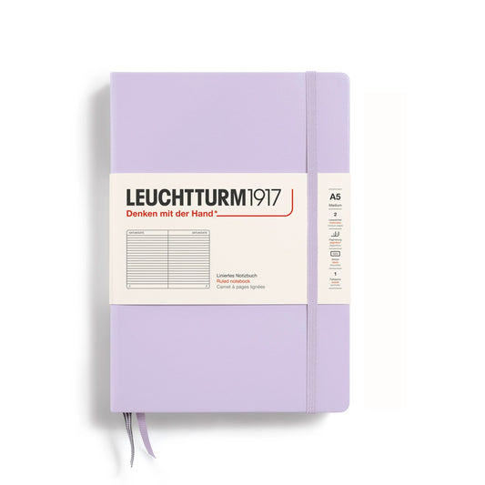 LEUCHTTURM1917, Ruled A5 (Medium) Hardcover, Lilac Colour, Notebook Classic