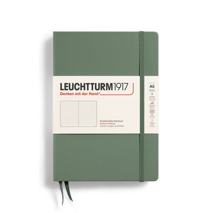LEUCHTTURM1917, Dotted A5 (Medium) Hardcover, Olive Colour, Notebook Classic