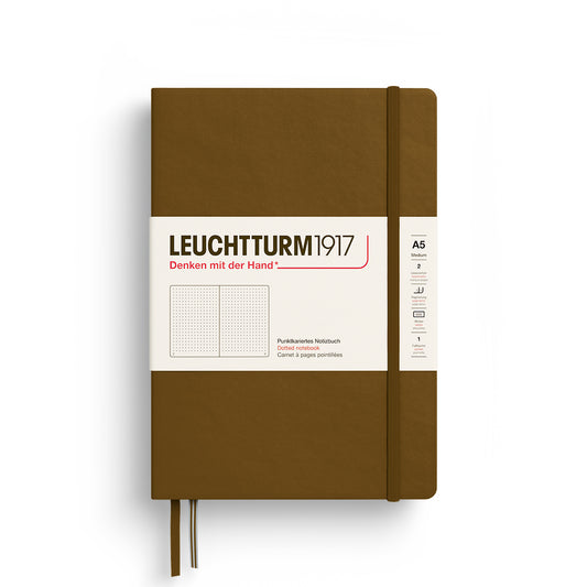 LEUCHTTURM1917, Dotted A5 (Medium) Hardcover, Spice Brown Colour, Notebook Classic