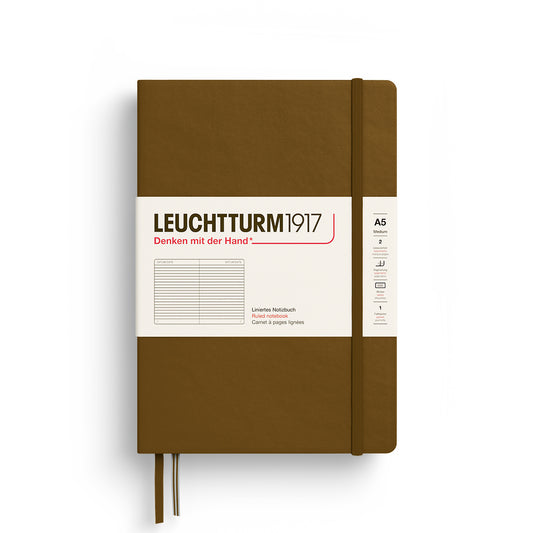 LEUCHTTURM1917, Ruled A5 (Medium) Hardcover, Spice Brown Colour, Notebook Classic