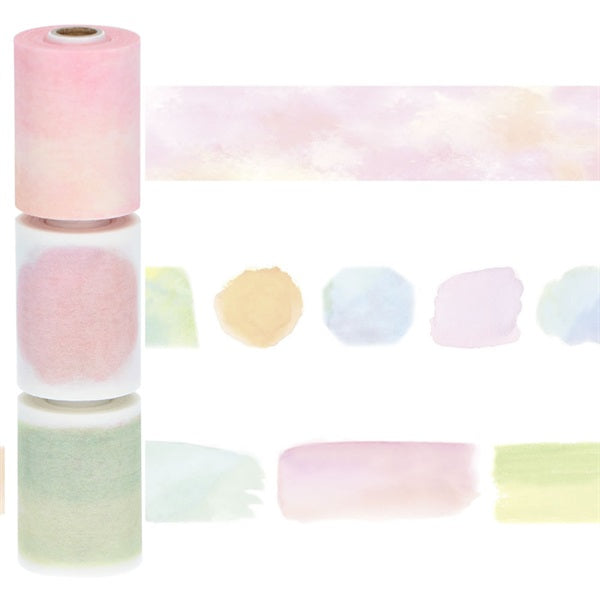 MARK'S, Watercolor, maste Masking Tape Writable with Water-Ink Pen, Monthly Title, 3-Roll Set, 21mm x 2m