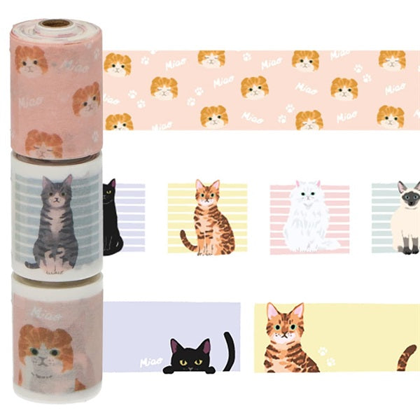 貓｜masté｜紙膠帶 3卷組｜21mm x 2m