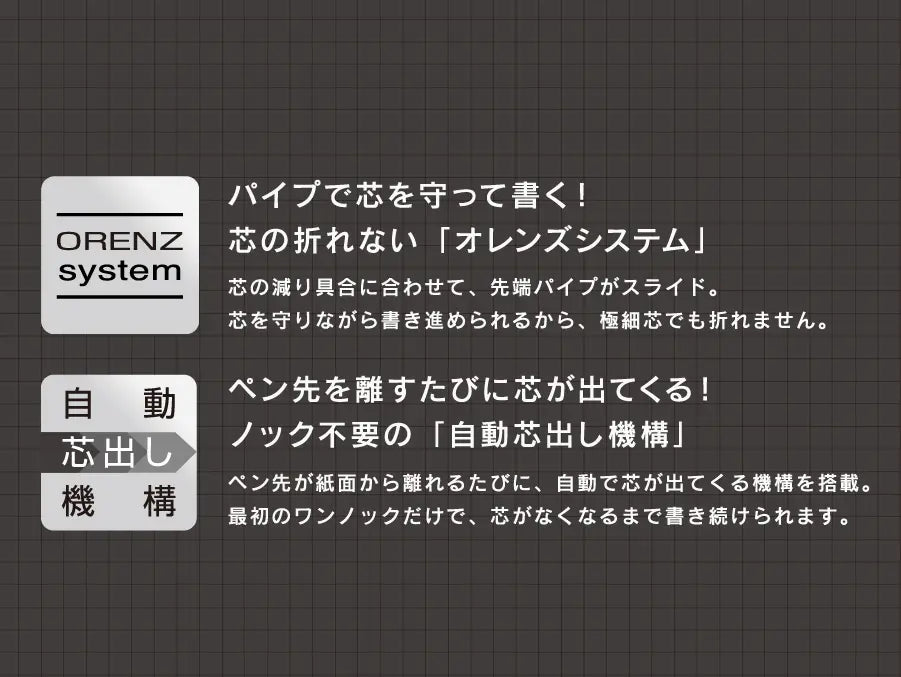 [Limited] orenz nero and Ain, Mechanical Pencil Lead and Eraser Set, 0.2 / 0.3 / 0.5mm