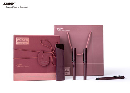 LAMY Safari, Scarlet ABS Fountain Pen and Ink Gift Set, EF / F Nib