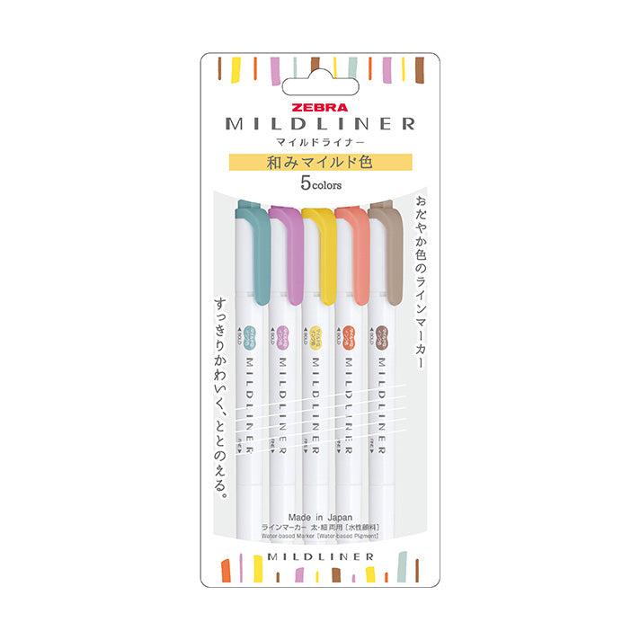 Mildliner, Wami Mild Colors (和みマイルド), 5 Colors Set