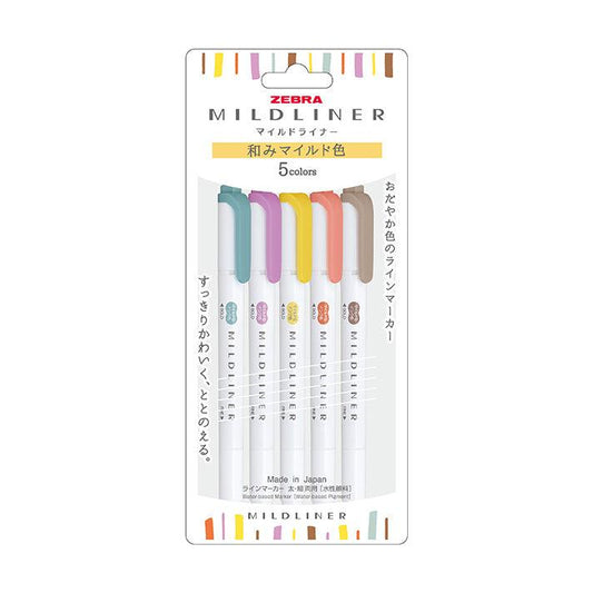 Mildliner, Wami Mild Colors (和みマイルド), 5 Colors Set