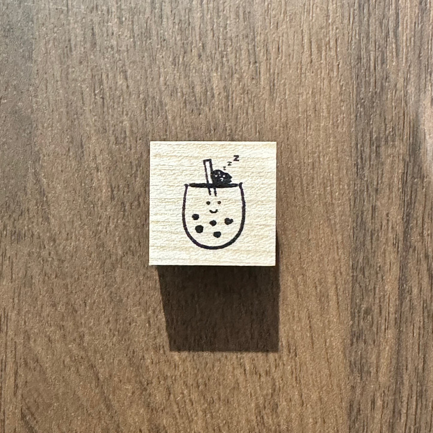 珍珠奶茶｜迷你木頭印章