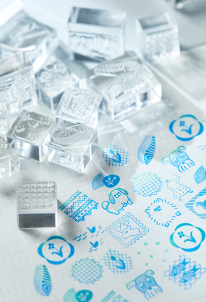 Flower Set, Kori Jirushi (氷印), Transparent Stamp Set of 6 Stamps