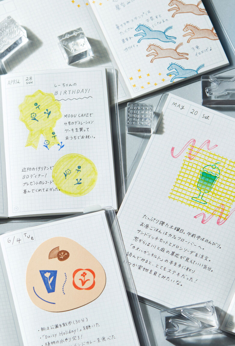 Flower Set, Kori Jirushi (氷印), Transparent Stamp Set of 6 Stamps