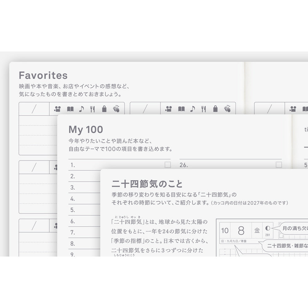 2027 Hobonichi Original Avec Books, Daily 6-month x 2 book set, A6 Japanese