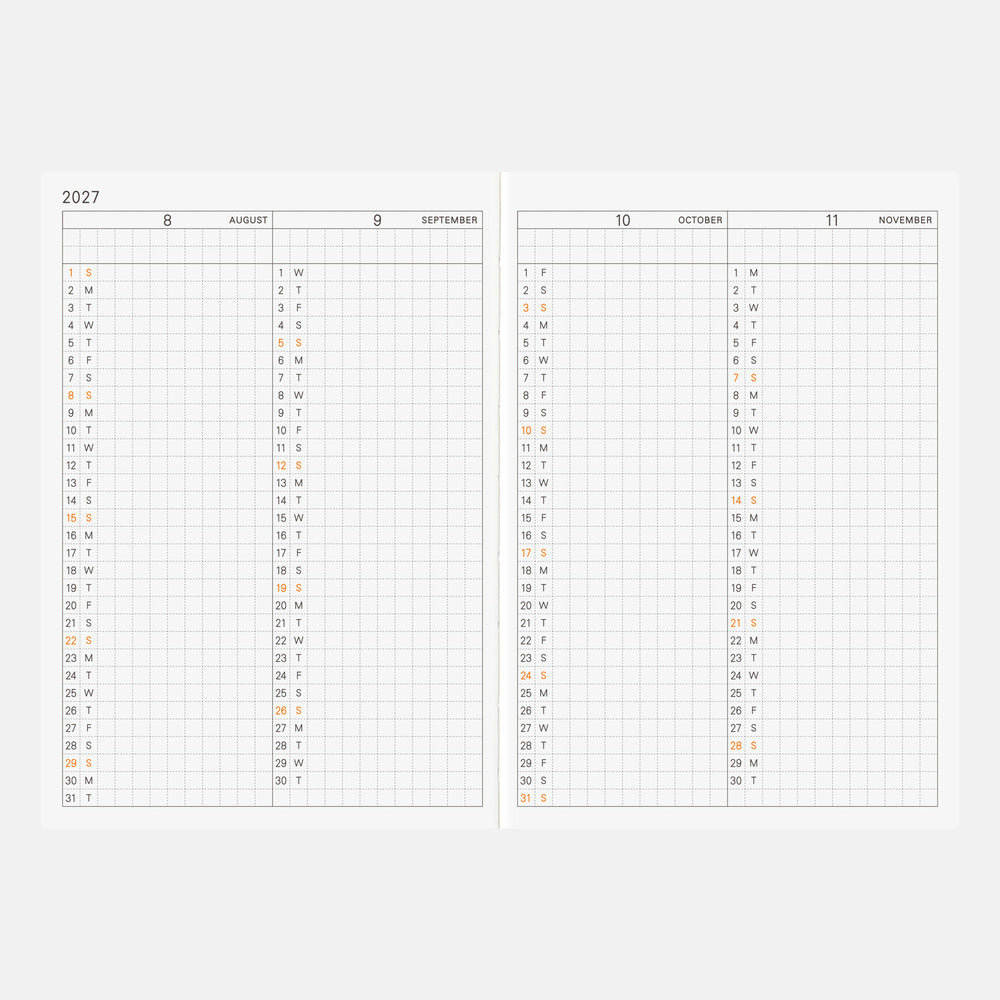 2027 Hobonichi Planner Book, A6